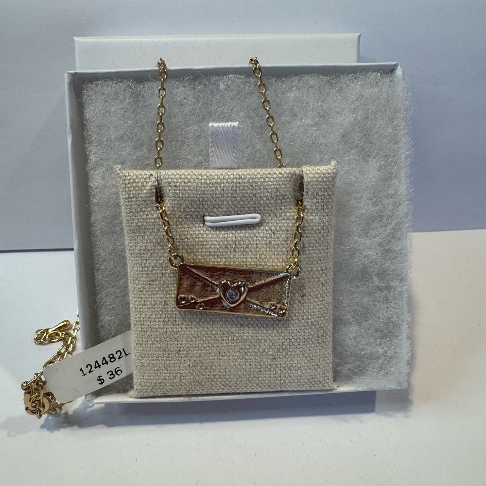 Gold Envelope Pendant Necklace Very good quality gold-plated fantasy jewelry